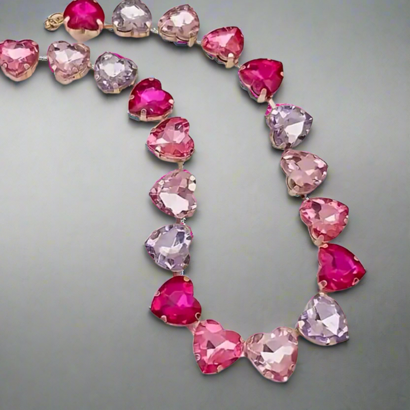 Crystal Hearts Necklace