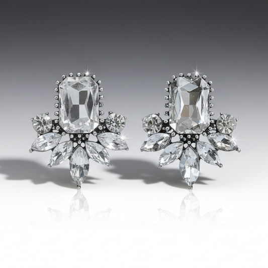 Art Deco Clear Earrings