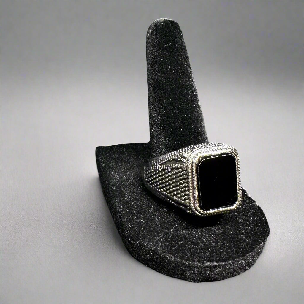 Black & Silver Signet Ring