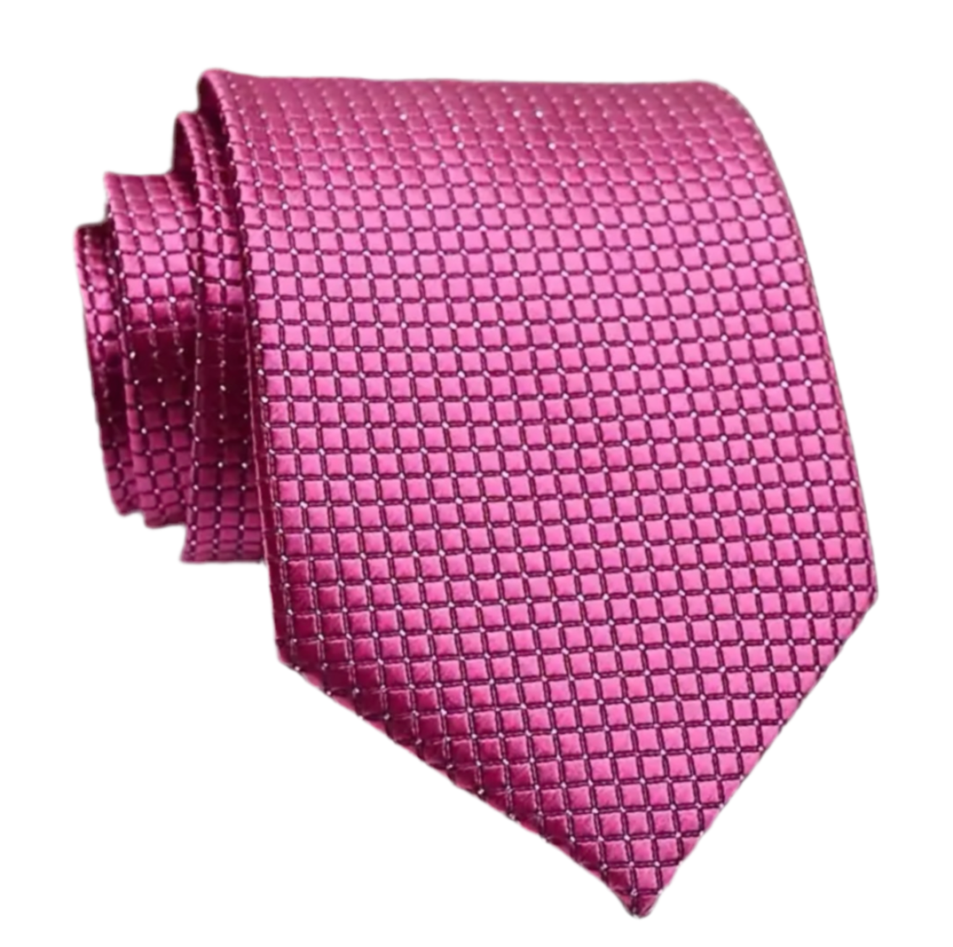 Pink Rose Red Silver Necktie