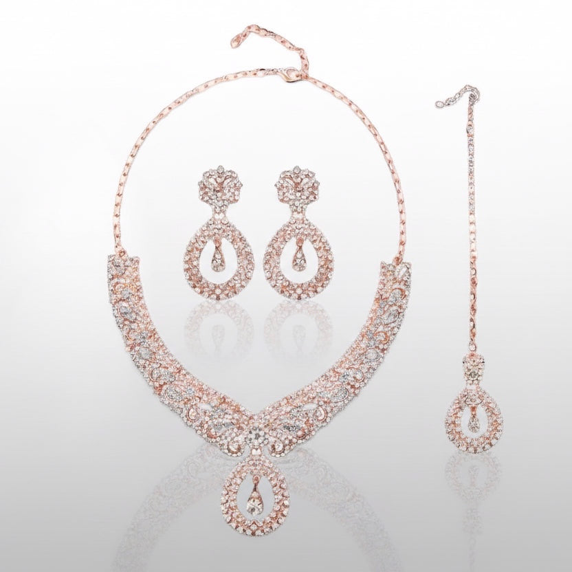 Rose Gold Pendant Jewelry Set