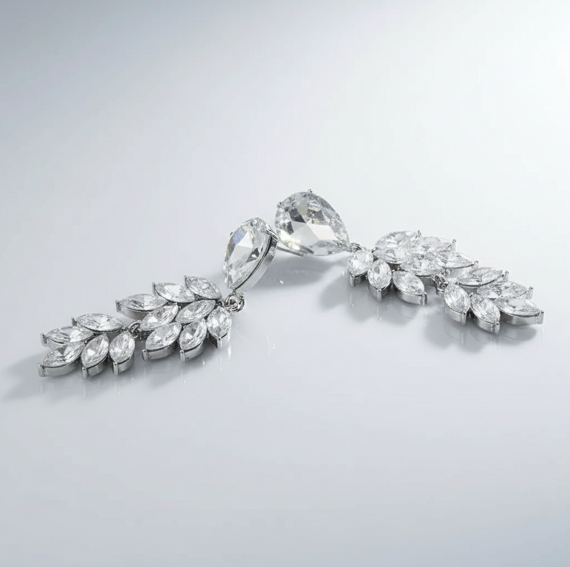 Zircon Clip Earrings