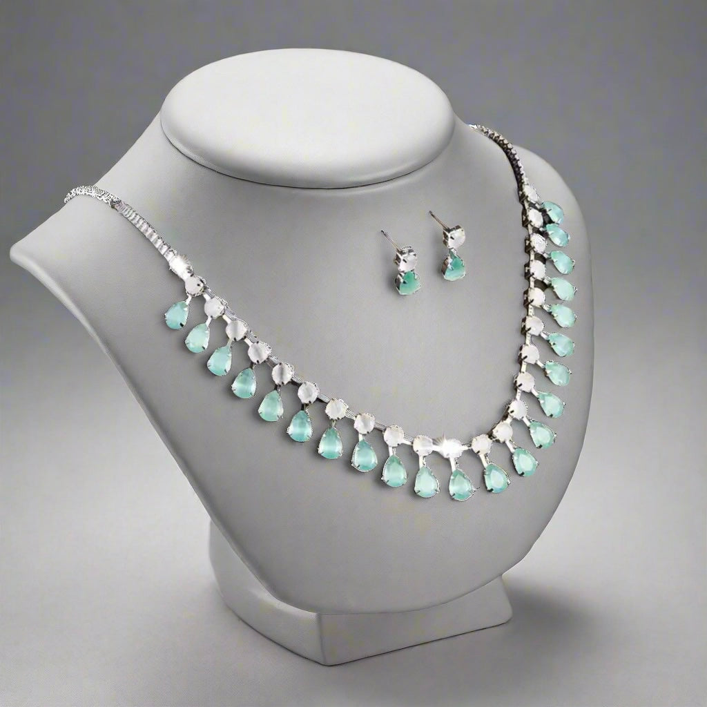 Pink Water Drop Jewelry Set
