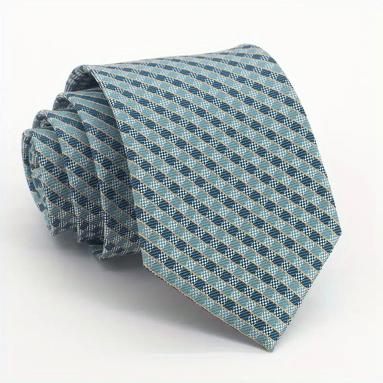 Green Sage Plaid Necktie Set