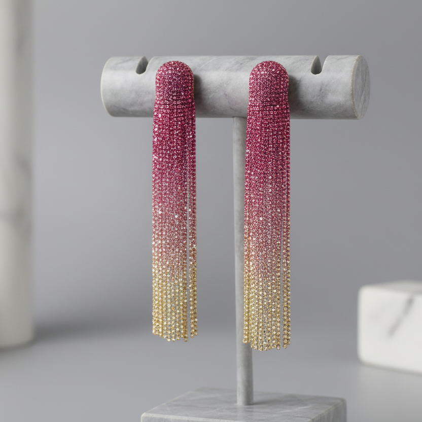 Gradient Tassel Earrings