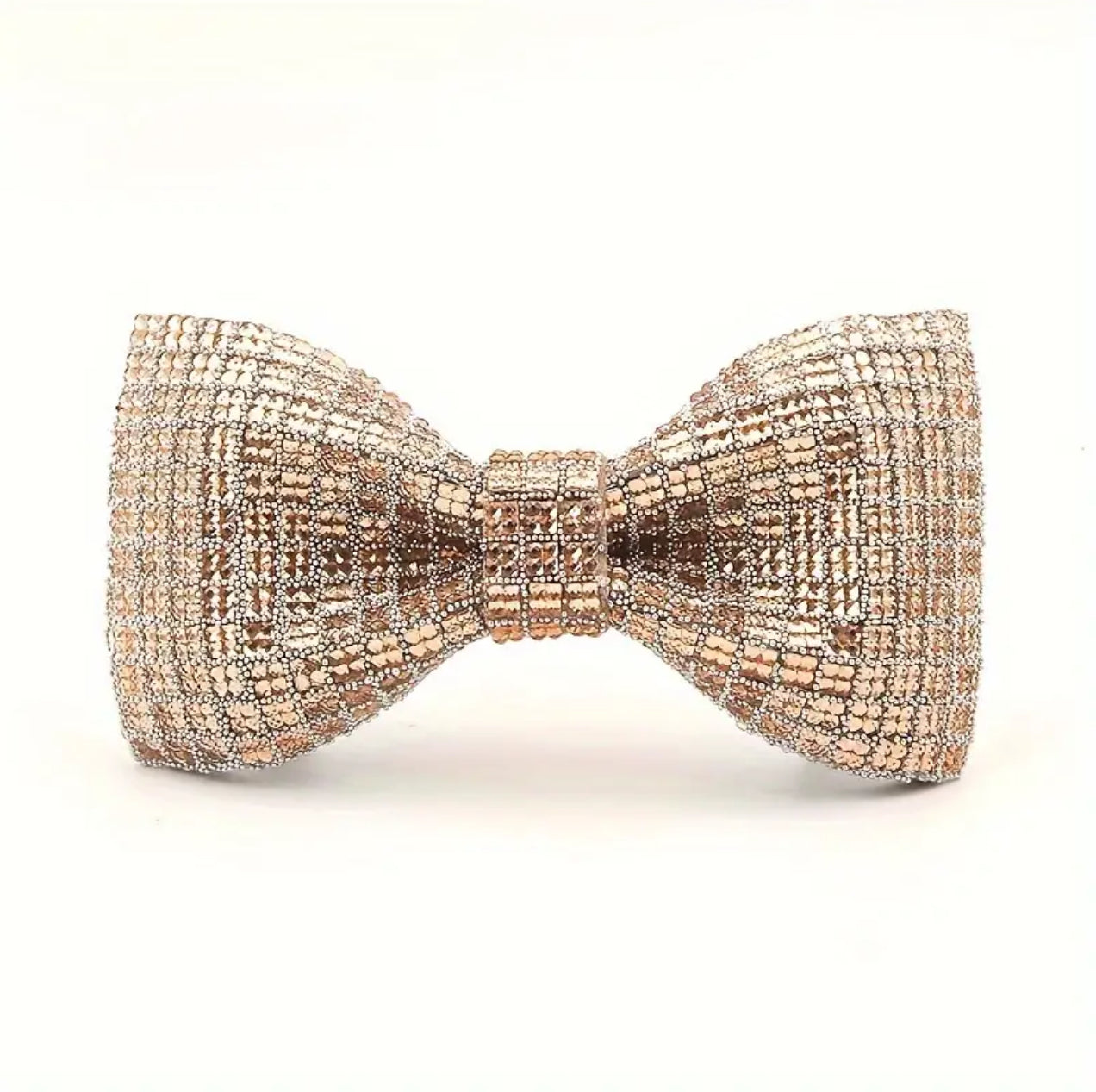 Champagne Beaded Bowtie