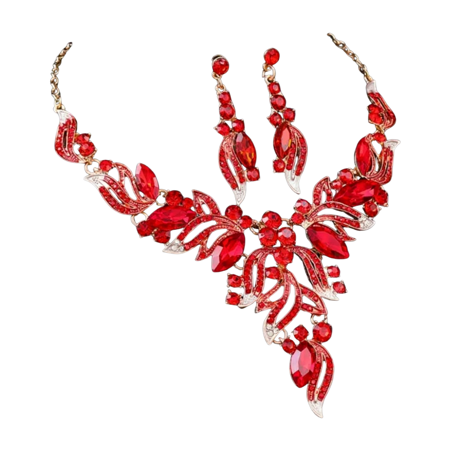 Red Leaves Jewelry Set