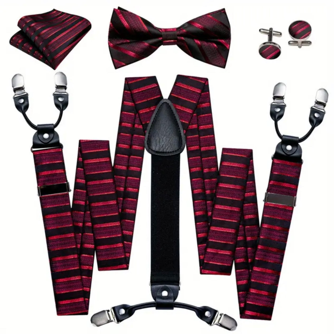 Red Black Bowtie Set