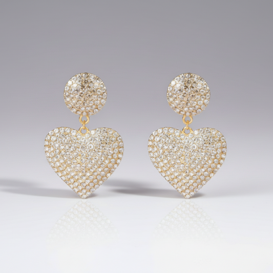 Sparkling Hearts 18K Earrings
