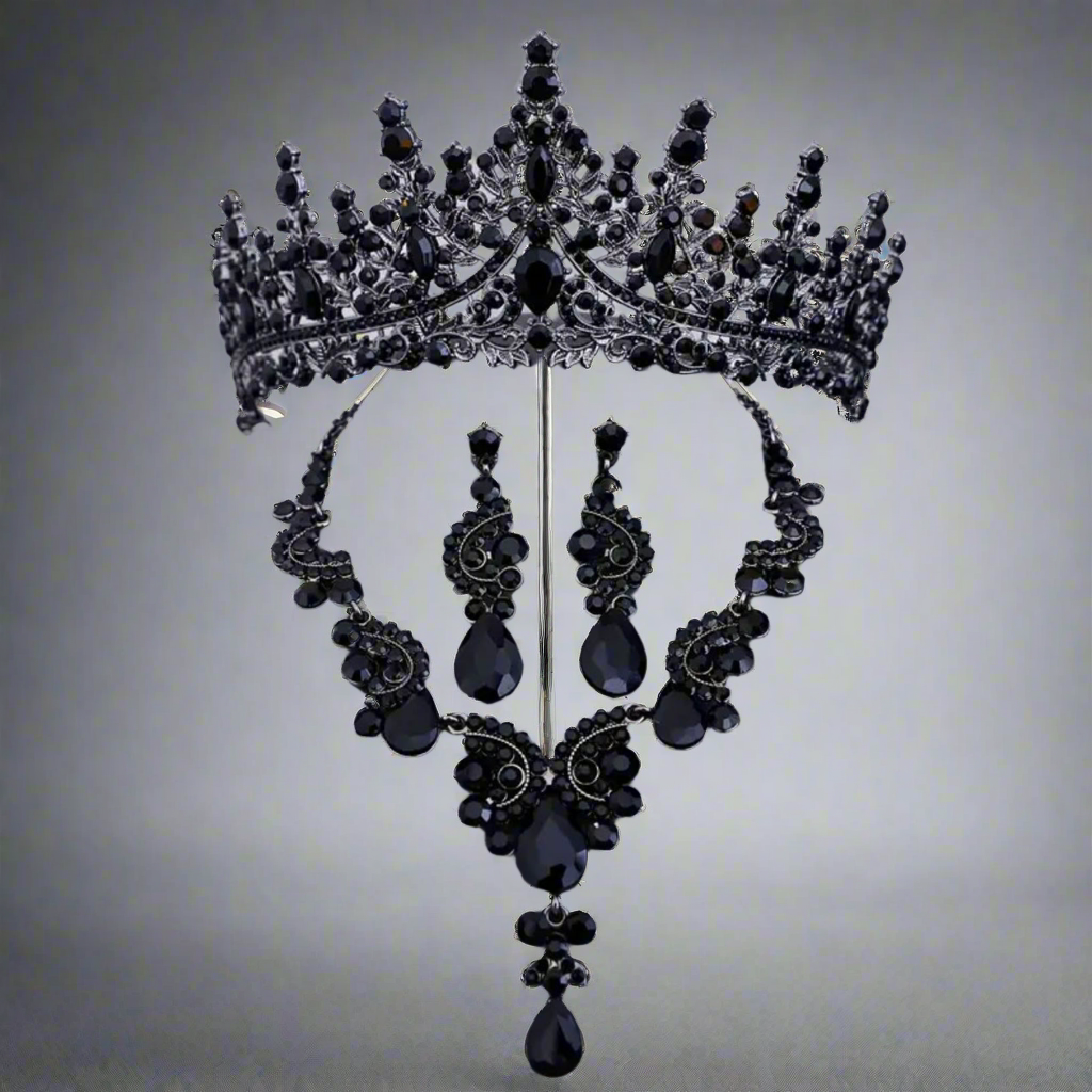 Black Tiara Jewelry Set