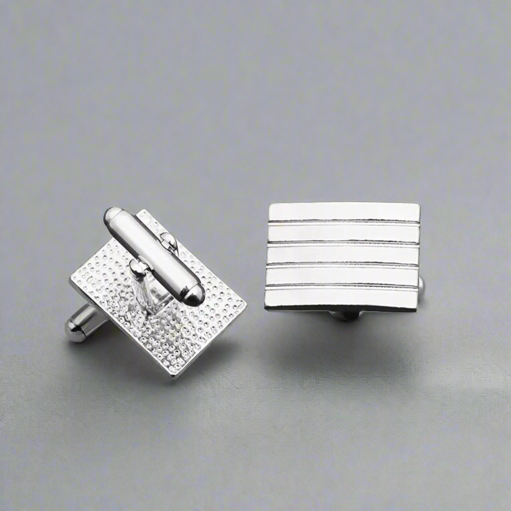 Sleek Silver Cufflinks