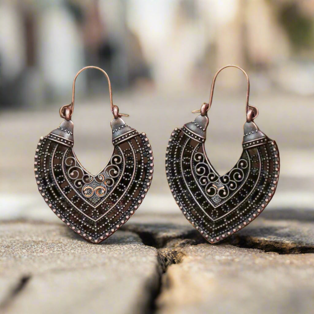 Retro Bronze Tone Earrings
