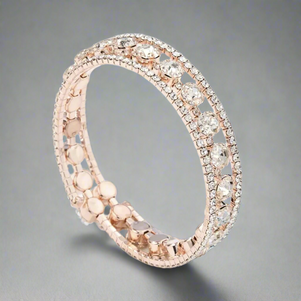 Rose Gold Rhinestone Flexible Bracelet