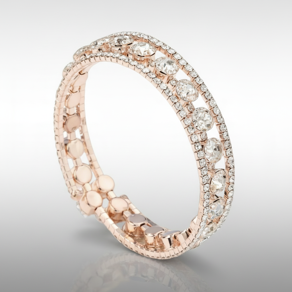 Rose Gold Rhinestone Flexible Bracelet