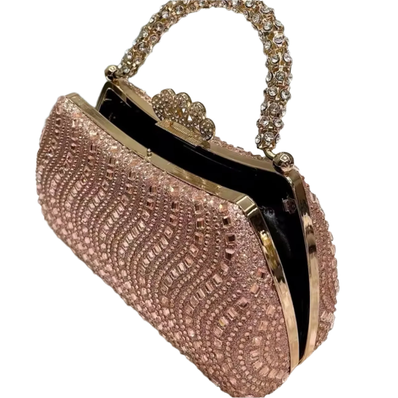 Sparkling Champagne Rose Gold Evening Bag