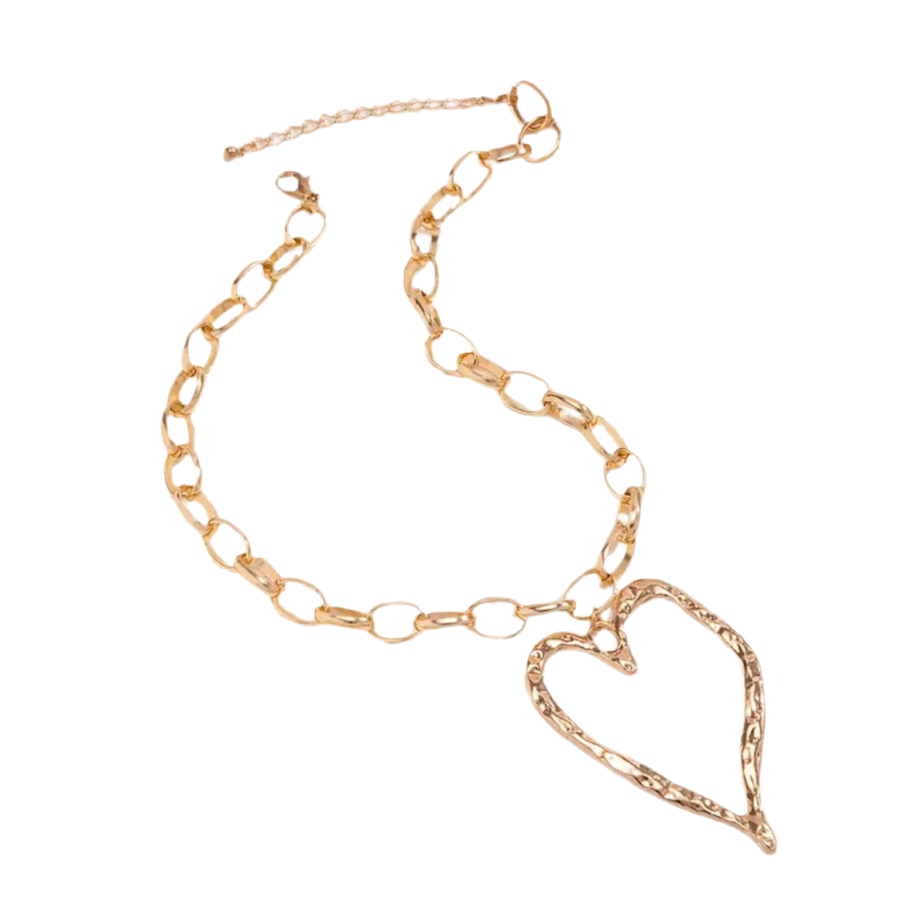 Exaggerated Heart Gold Necklace