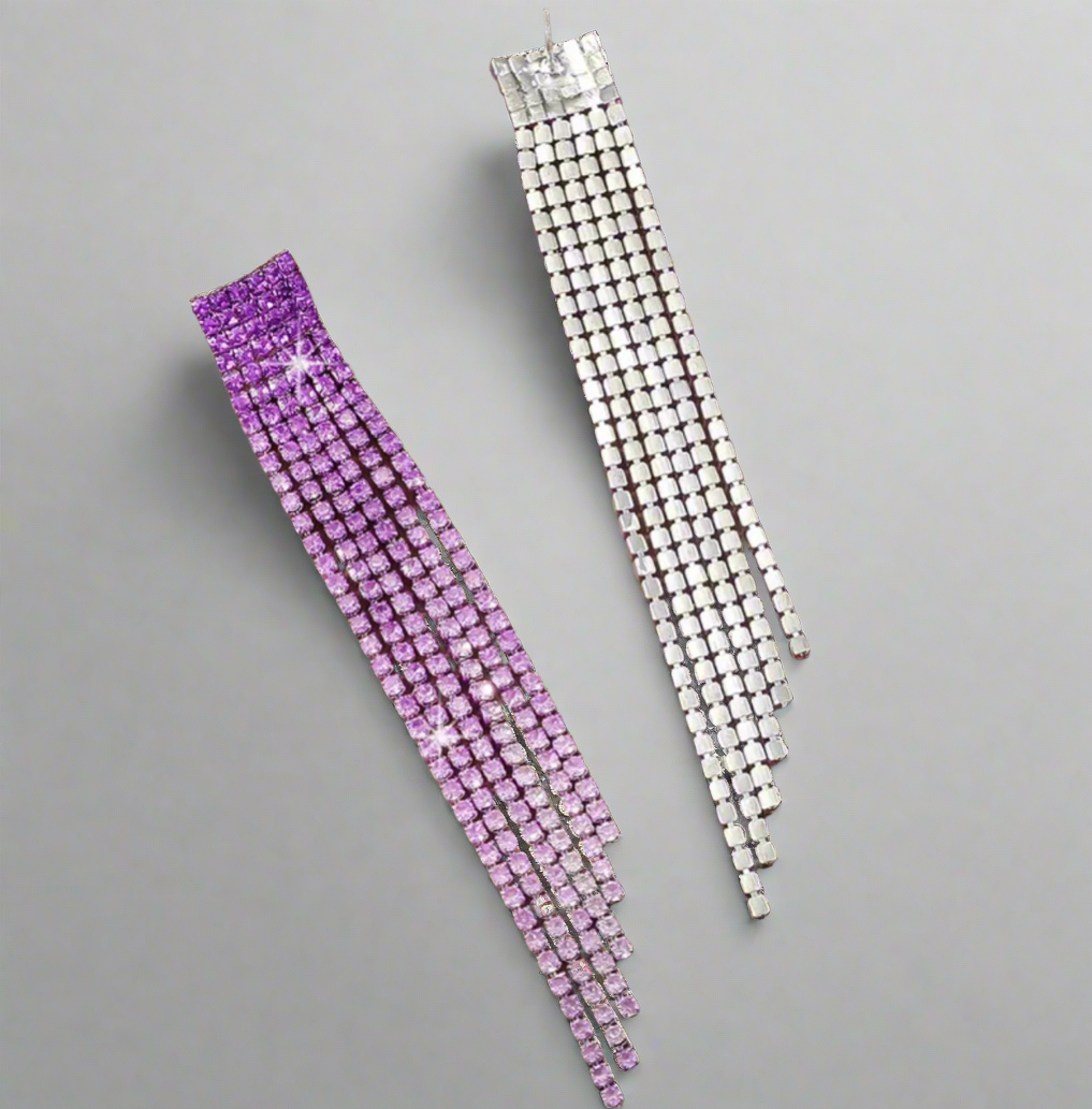 Purple Gradient Tassel Earrings