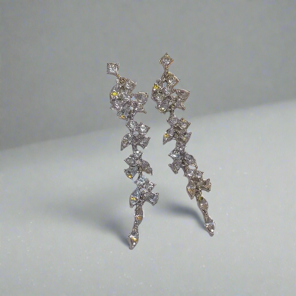 Crystal Leaves Earrings