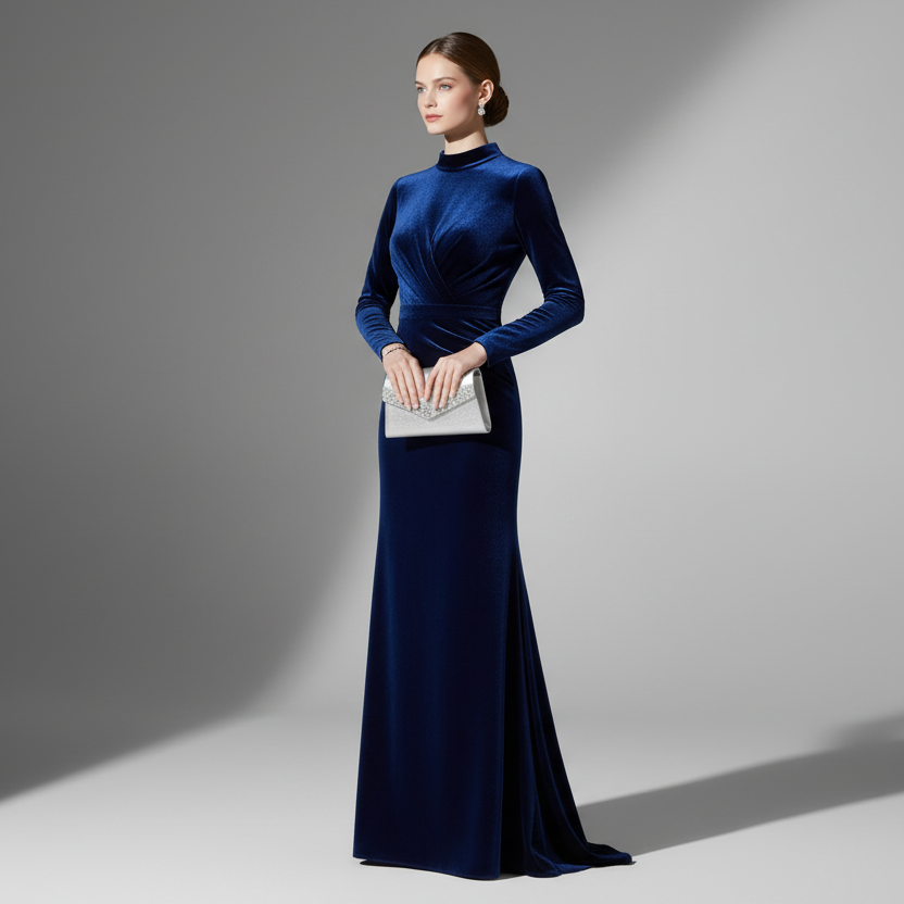 Rhinestone Edged Metallic Clutch