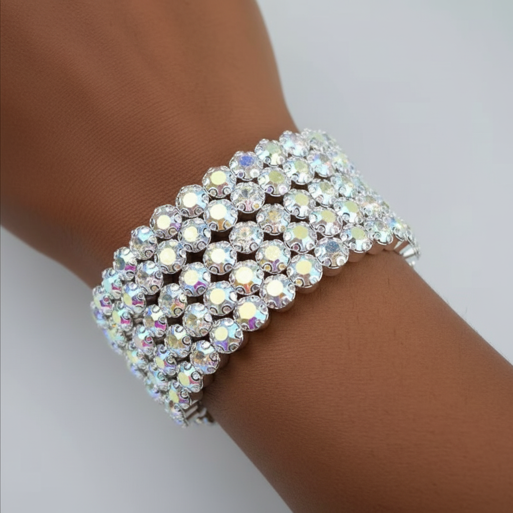 Flexible 5 Row Bracelets-Gold Setting