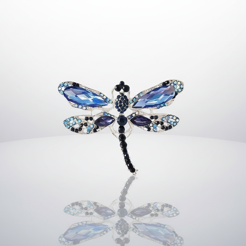 Blue Dragonfly Brooch Pin