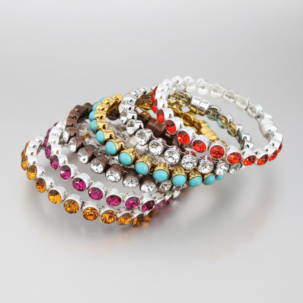 Clear Silver Rhinestone Bangle