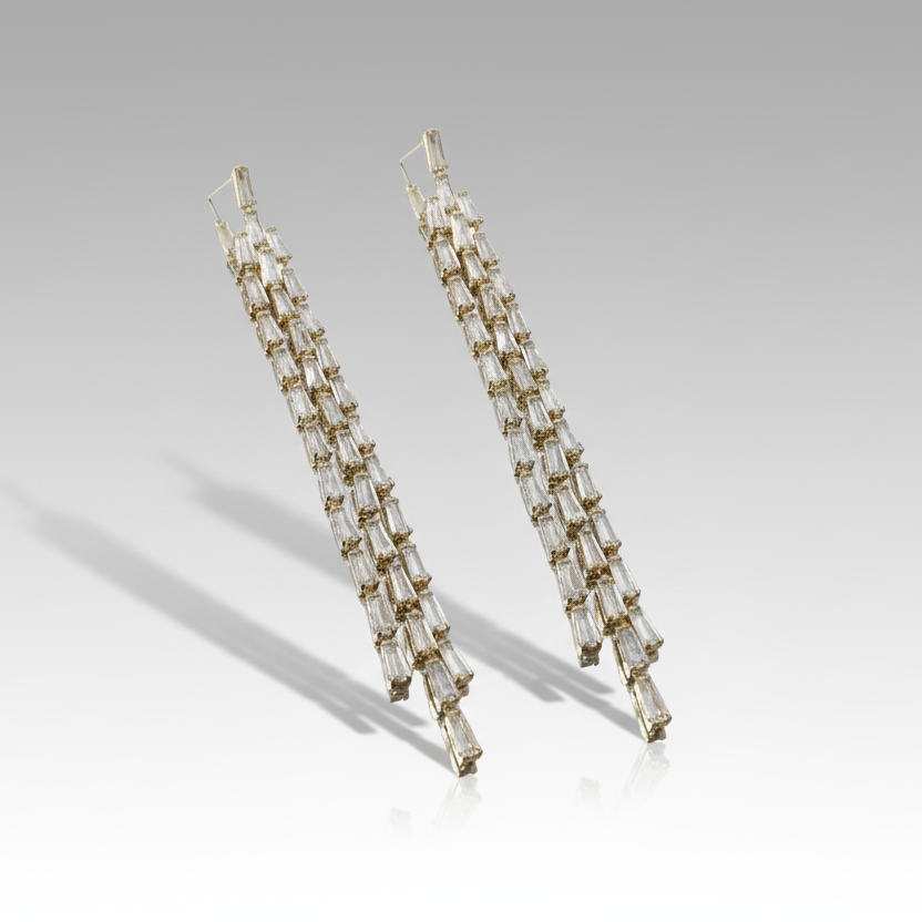Baguette Tassel Earrings