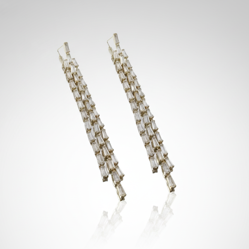 Baguette Tassel Earrings