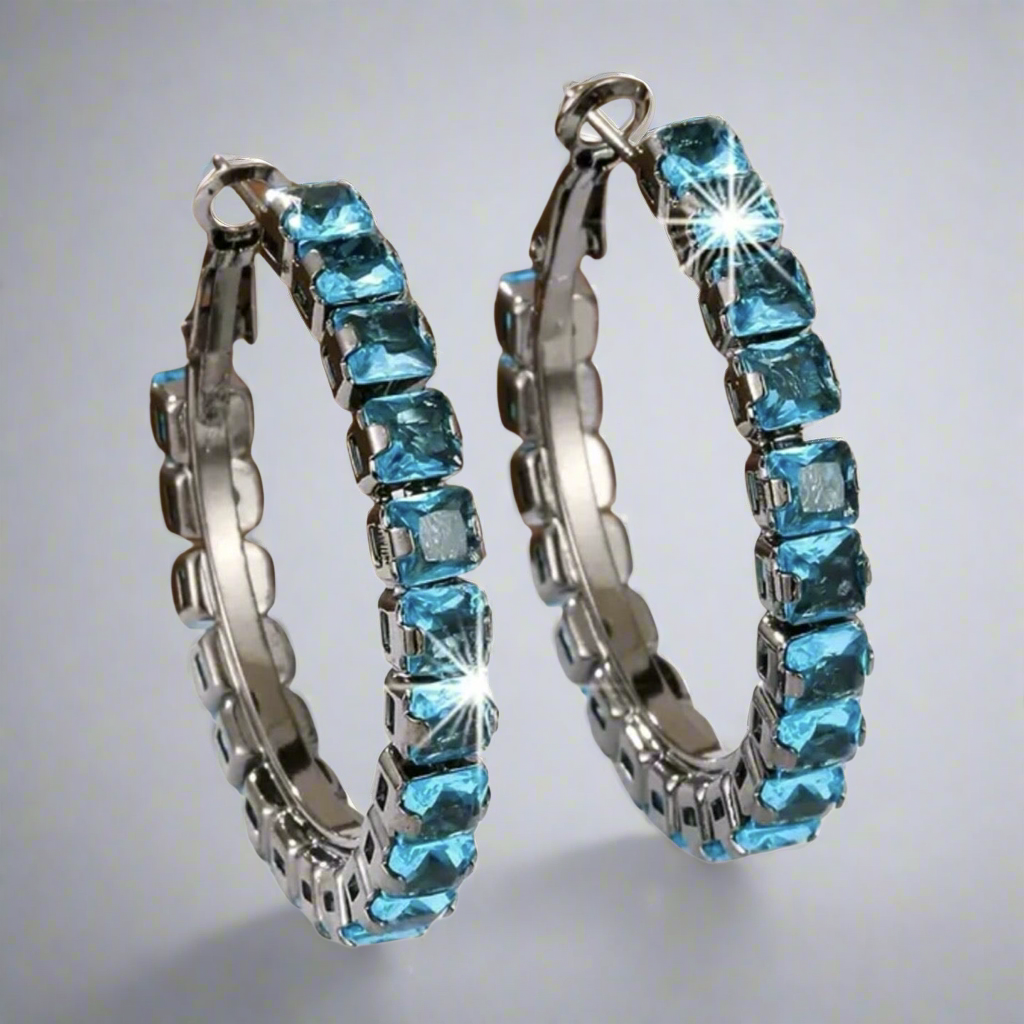 Blue Zircon Earrings