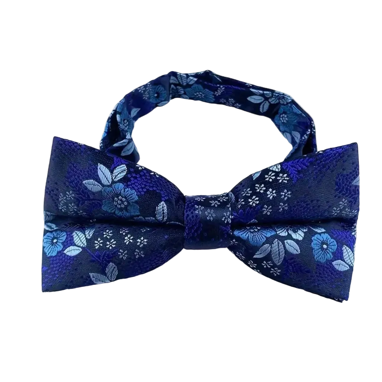 Aqua Blue Floral Bow Tie