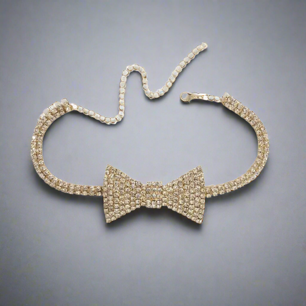 Bow Choker Necklace Gold