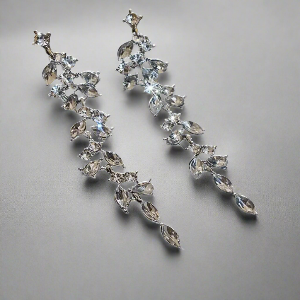 Crystal Leaves Earrings
