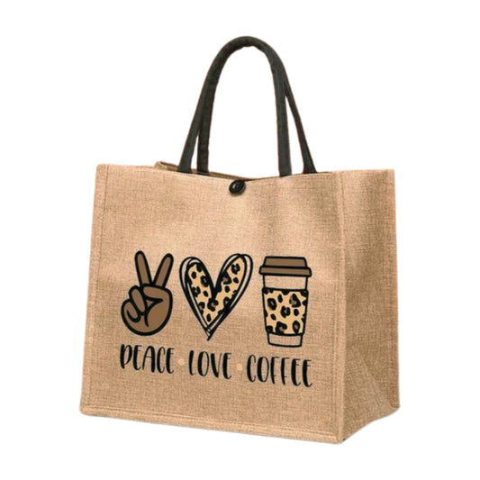 Peace Love Coffee Tote