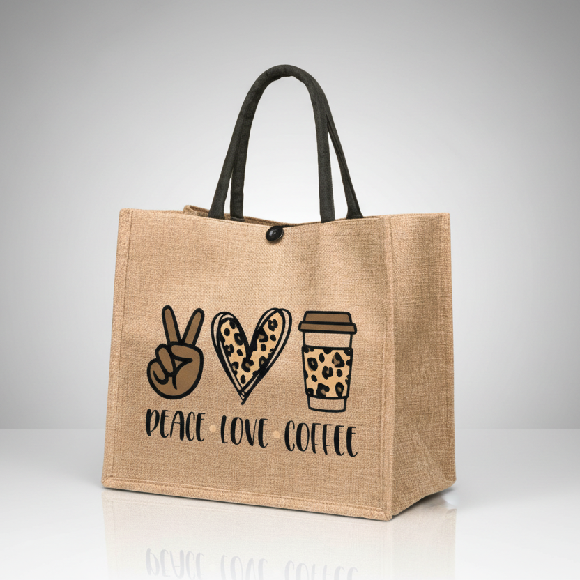 Peace Love Coffee Tote