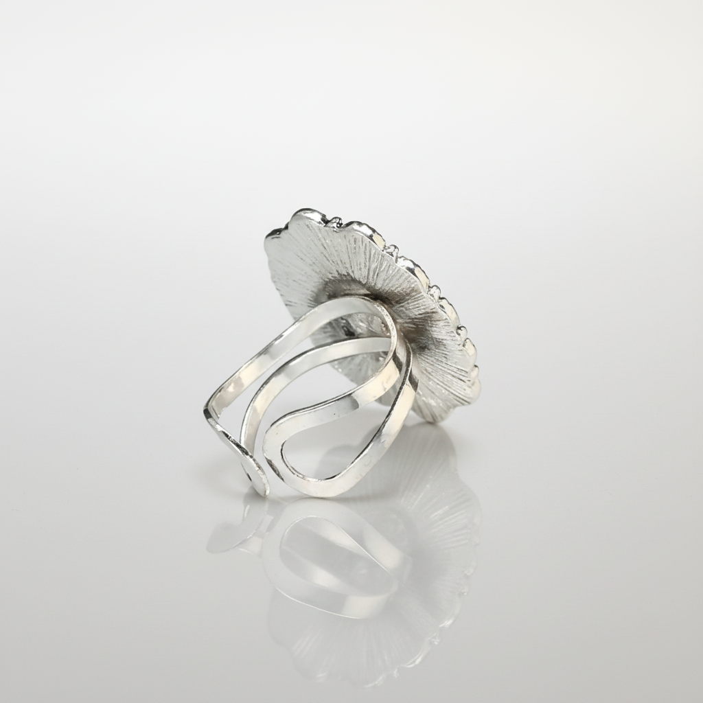 Blue Red Turquoise Oval Ring