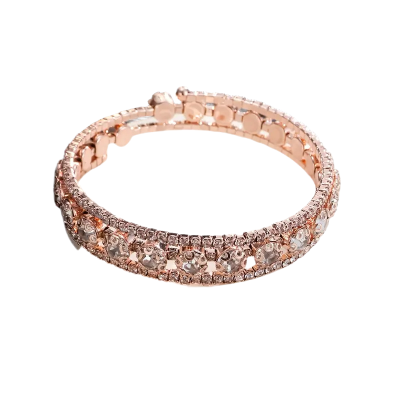 Rose Gold Rhinestone Flexible Bracelet