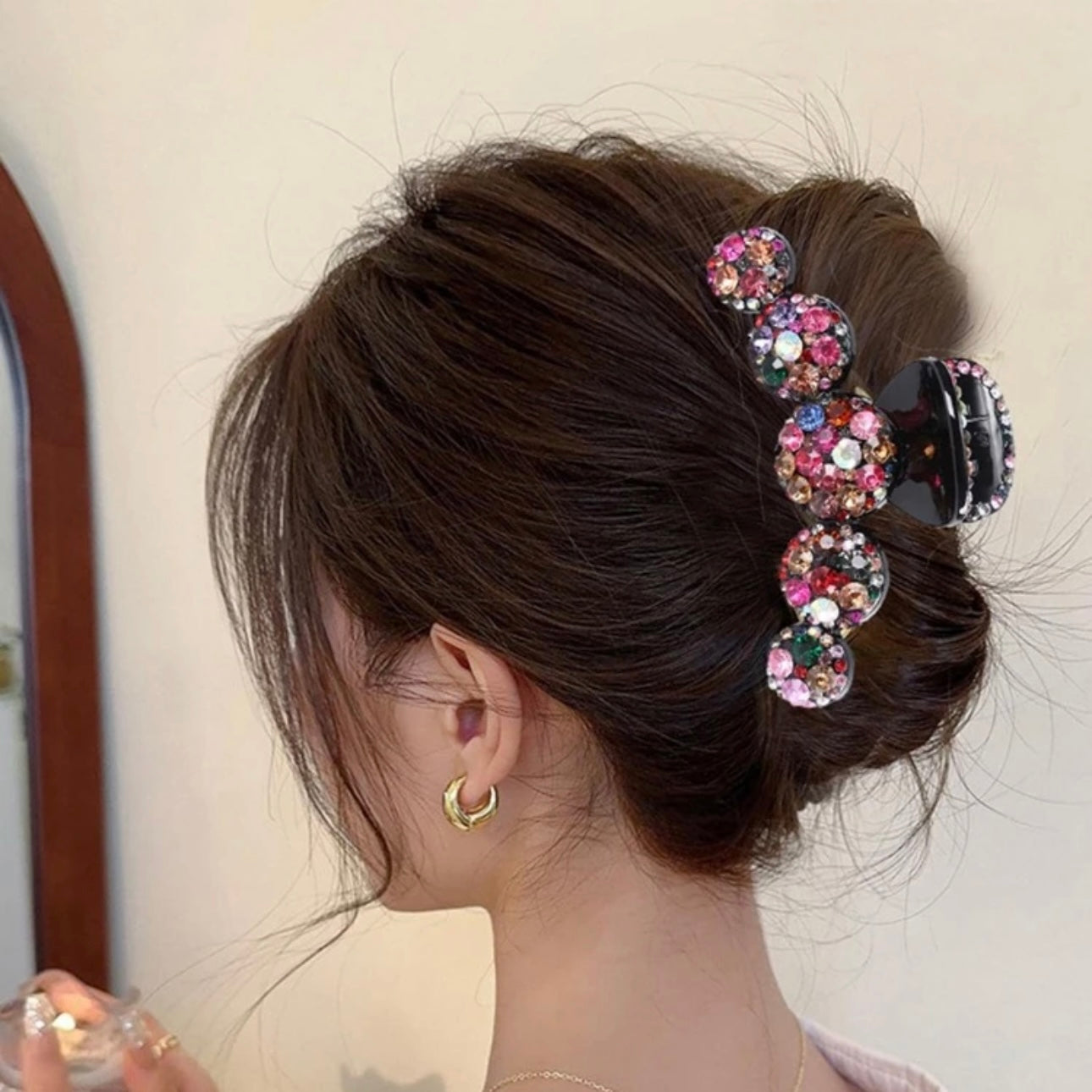 Multicolor Rhinestone Hair Claw