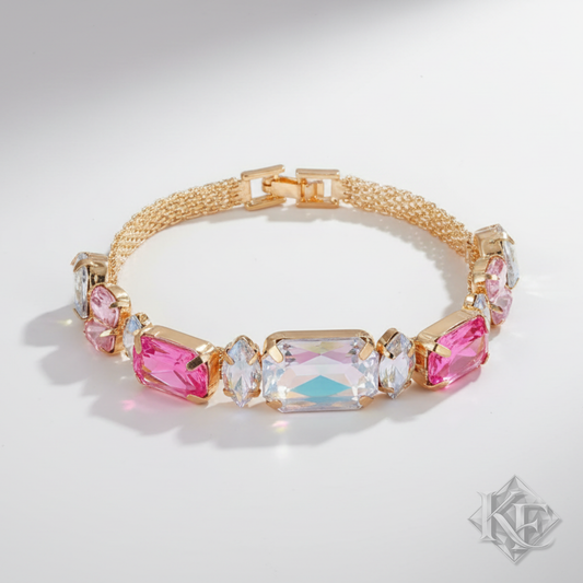 Iridescent Rose Red Pink Bracelet