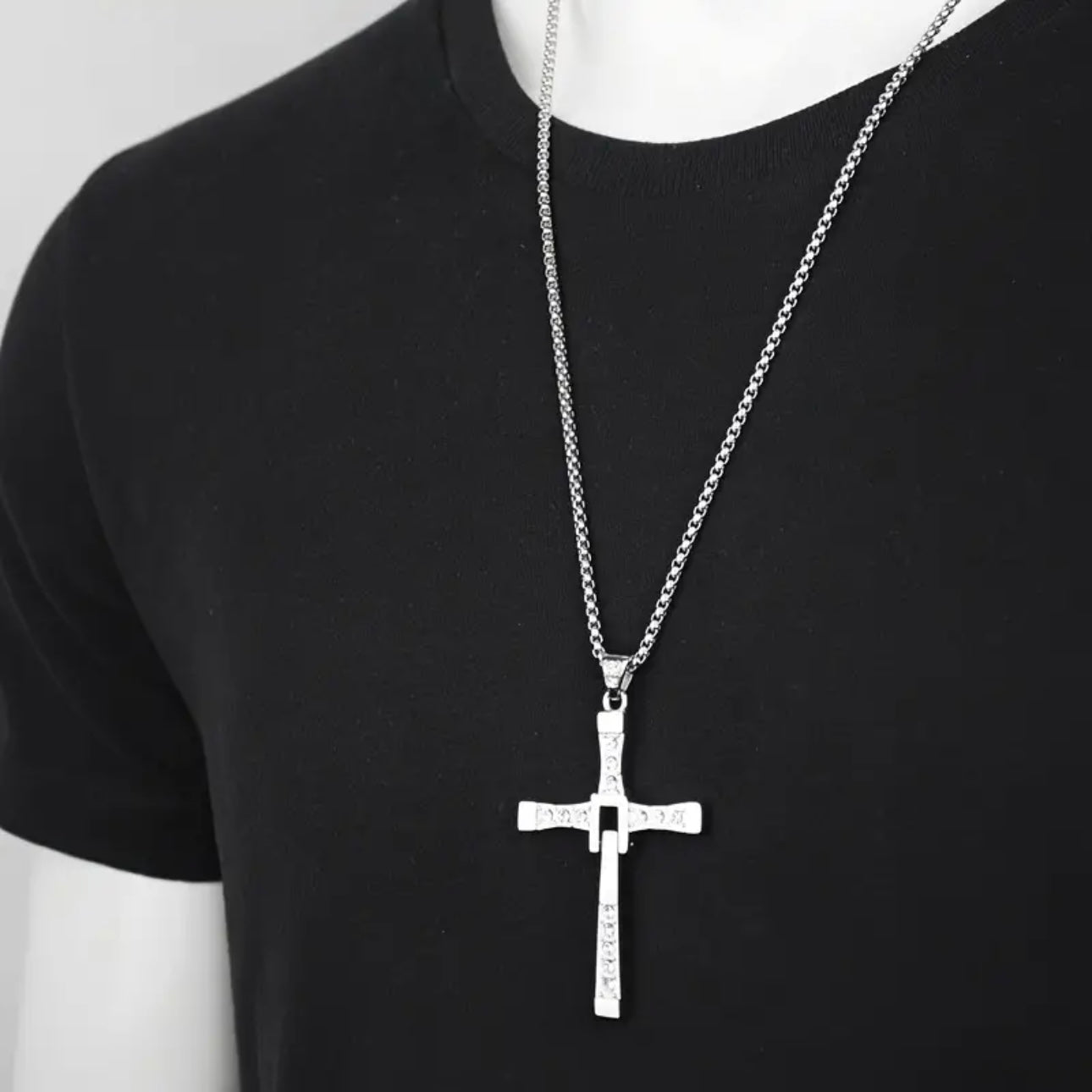 Rhinestone Cross Necklace