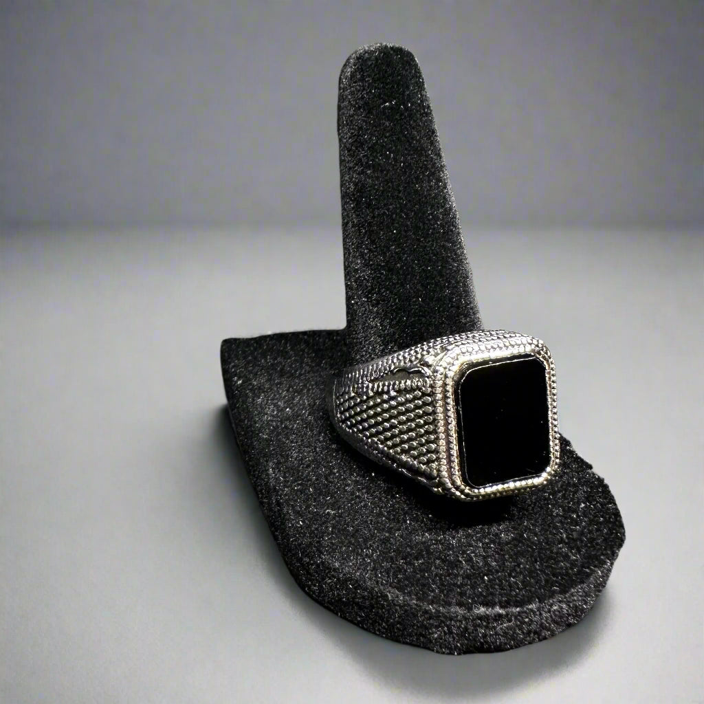 Black & Silver Signet Ring