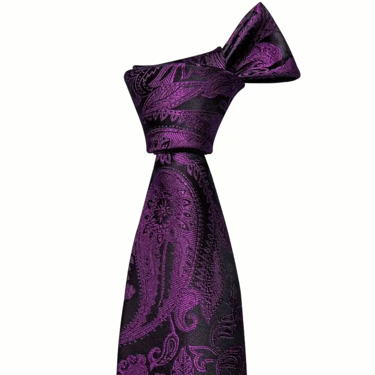 Purple Paisley Necktie Set