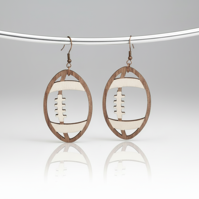 Football Dangling Earrings