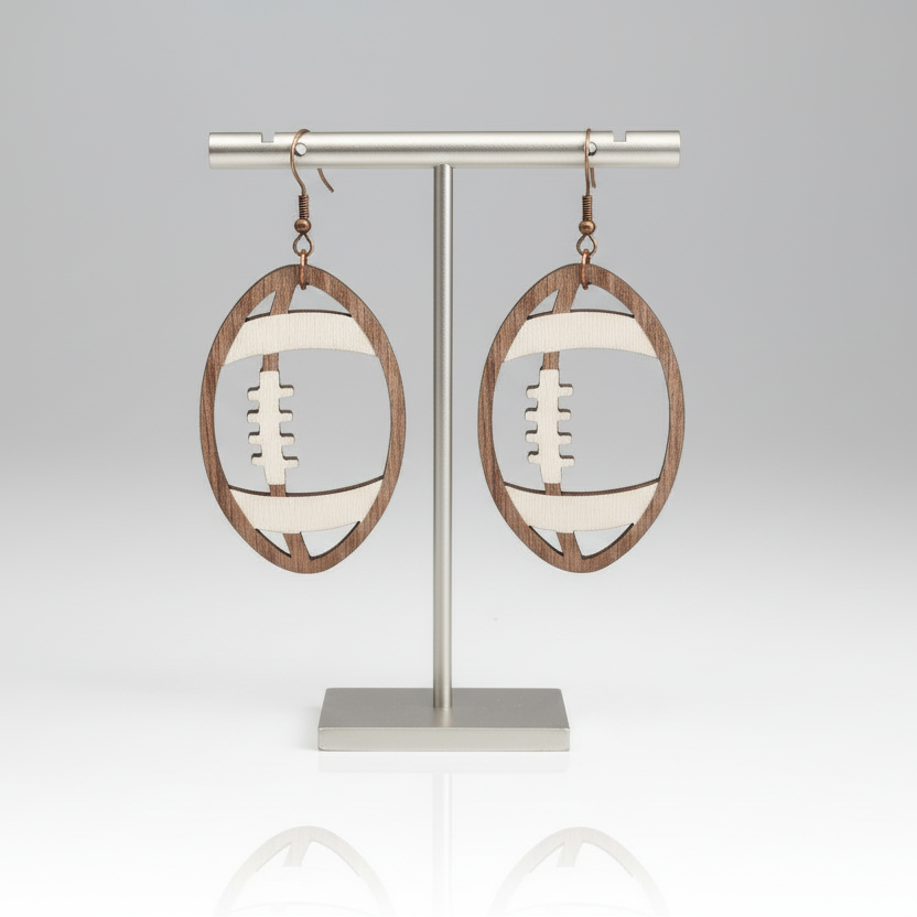 Football Dangling Earrings