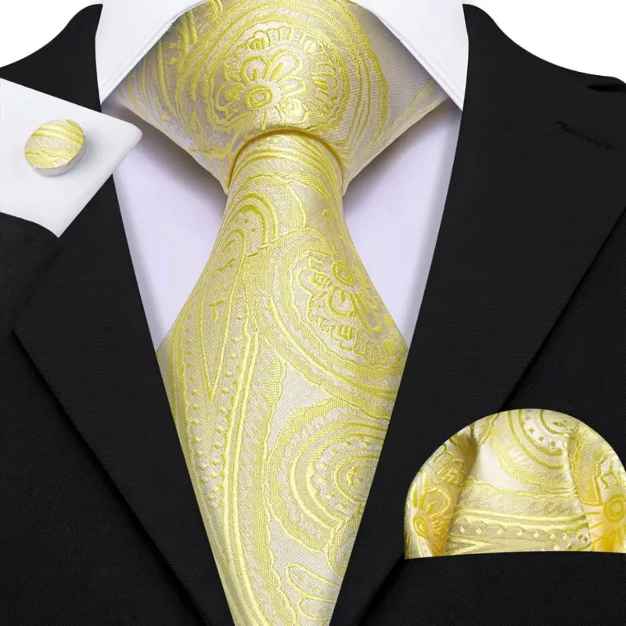 Yellow Barry Wang Necktie Sets