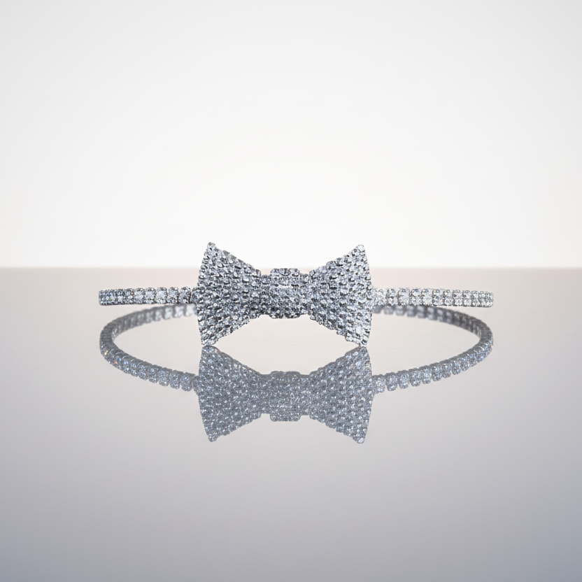 Bow Choker Necklace Silver