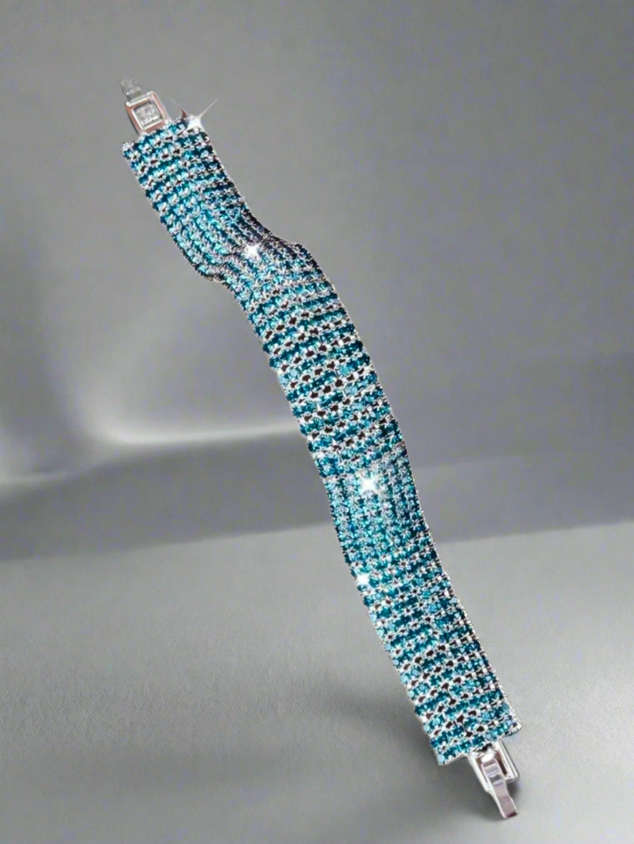 Teal Rhinestone Bracelet