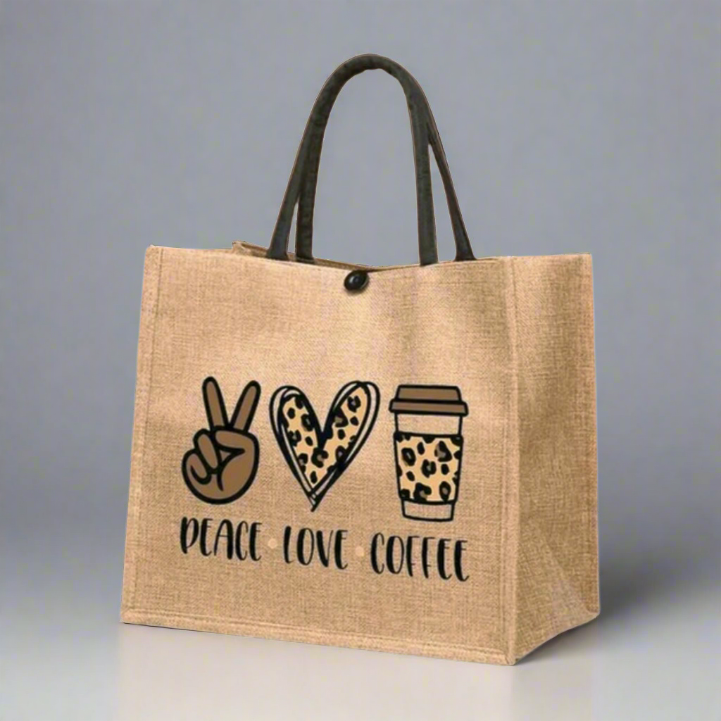 Peace Love Coffee Tote