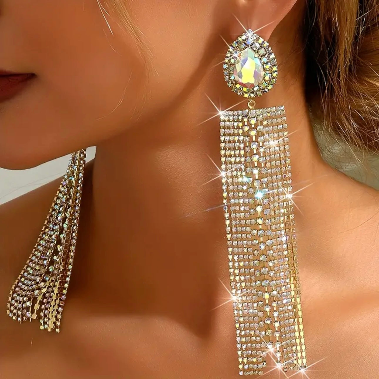 Gold Exaggerated Tassel Earrings