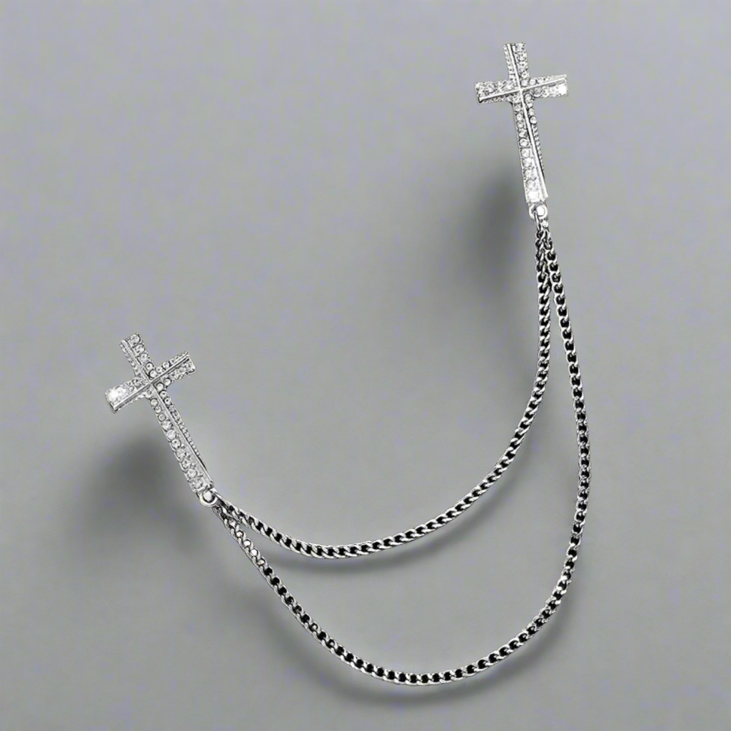 Cross Brooch Lapel Collar  Pin