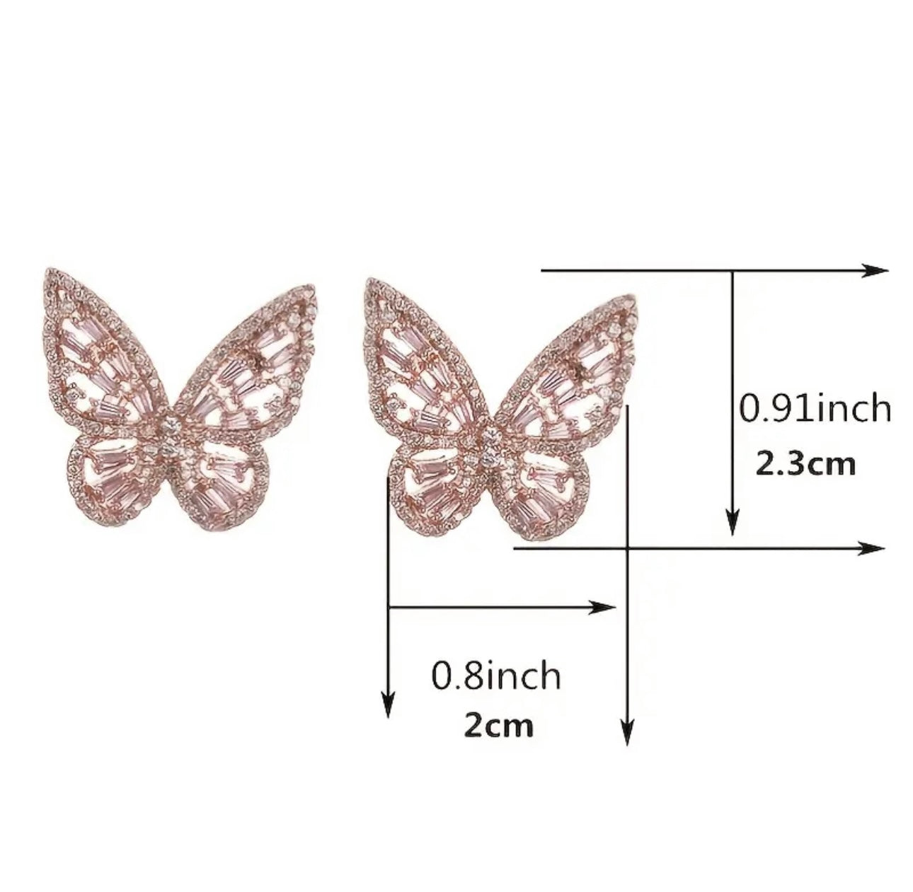 Butterfly Zircon Earrings